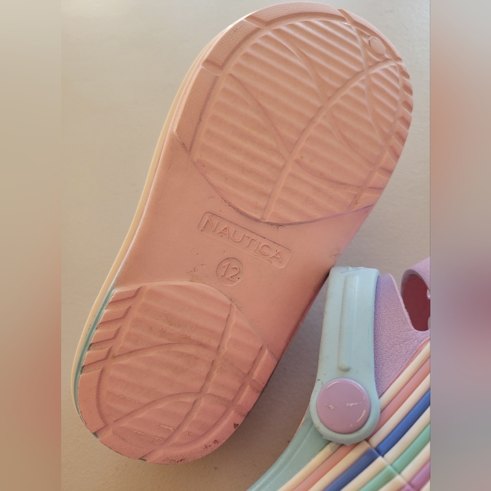Nautica Kids Pastel Clog with Butterfly Accent. Little Girls 12 - Picture 10 of 14